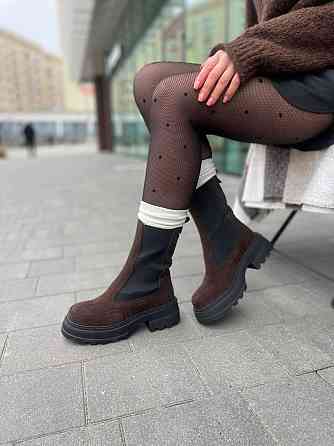 Edan Instruments Черевики жіночі EDAN 71 коричневі (зима, замша натуральна) (5743) Коломия