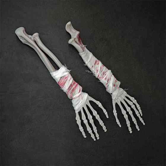 Скелет рука на Хэллоуин 2 штуки 41 на 9 см разноцветный Киев