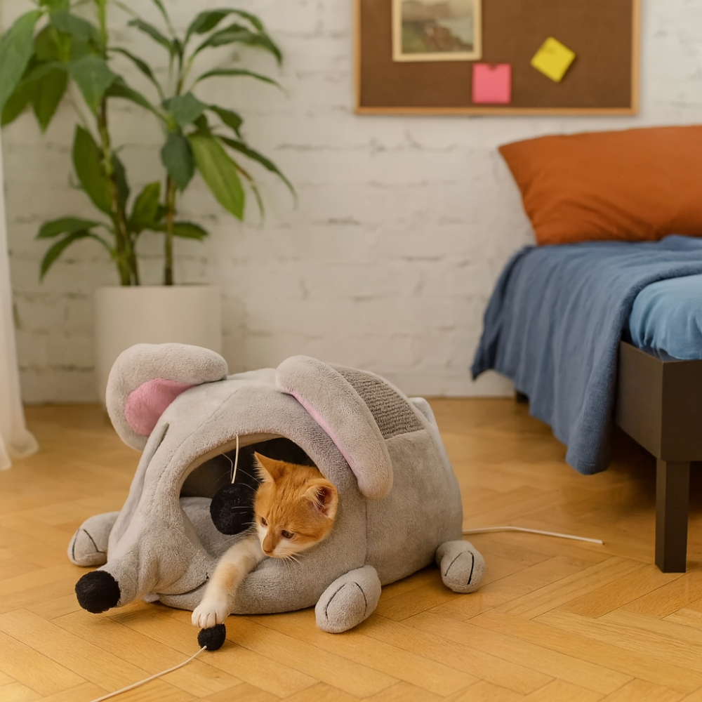 Будиночок Trixie для котів Lukas з дряпкою сірий 35х33х65 см Київ - фото 1