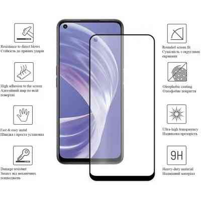 Стекло защитное Drobak OPPO A76 (Black) (505041) Винница