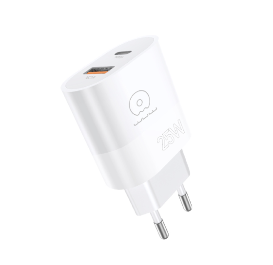 Мережевий зарядний пристрій WUW-C251 25W PD USB-C + USB QC3.0 18W Одеса