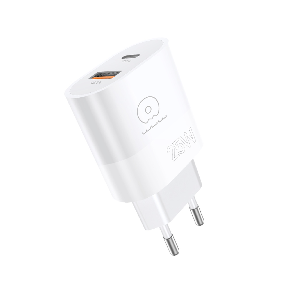 Мережевий зарядний пристрій WUW-C251 25W PD USB-C + USB QC3.0 18W Одеса - фото 1