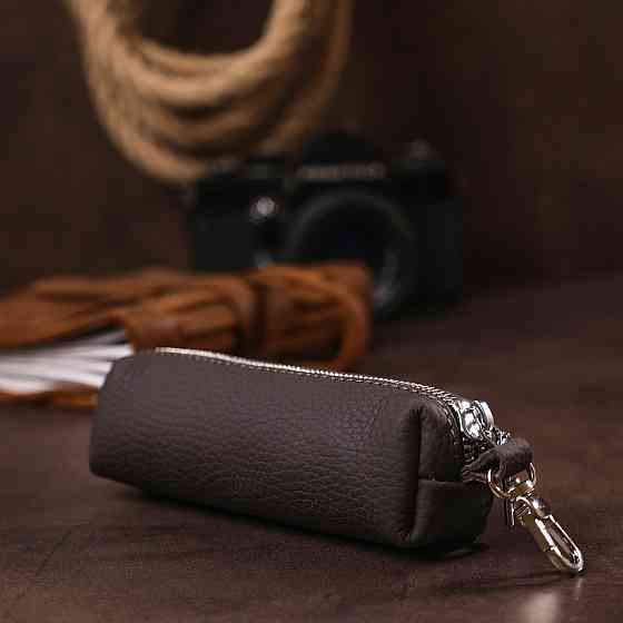 Матова шкіряна ключниця Коричневий (SHVIGEL) Київ