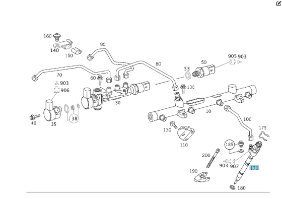 Mercedes-Benz  A6280700287 Паливна дизельна форсунка OM628 Одеса