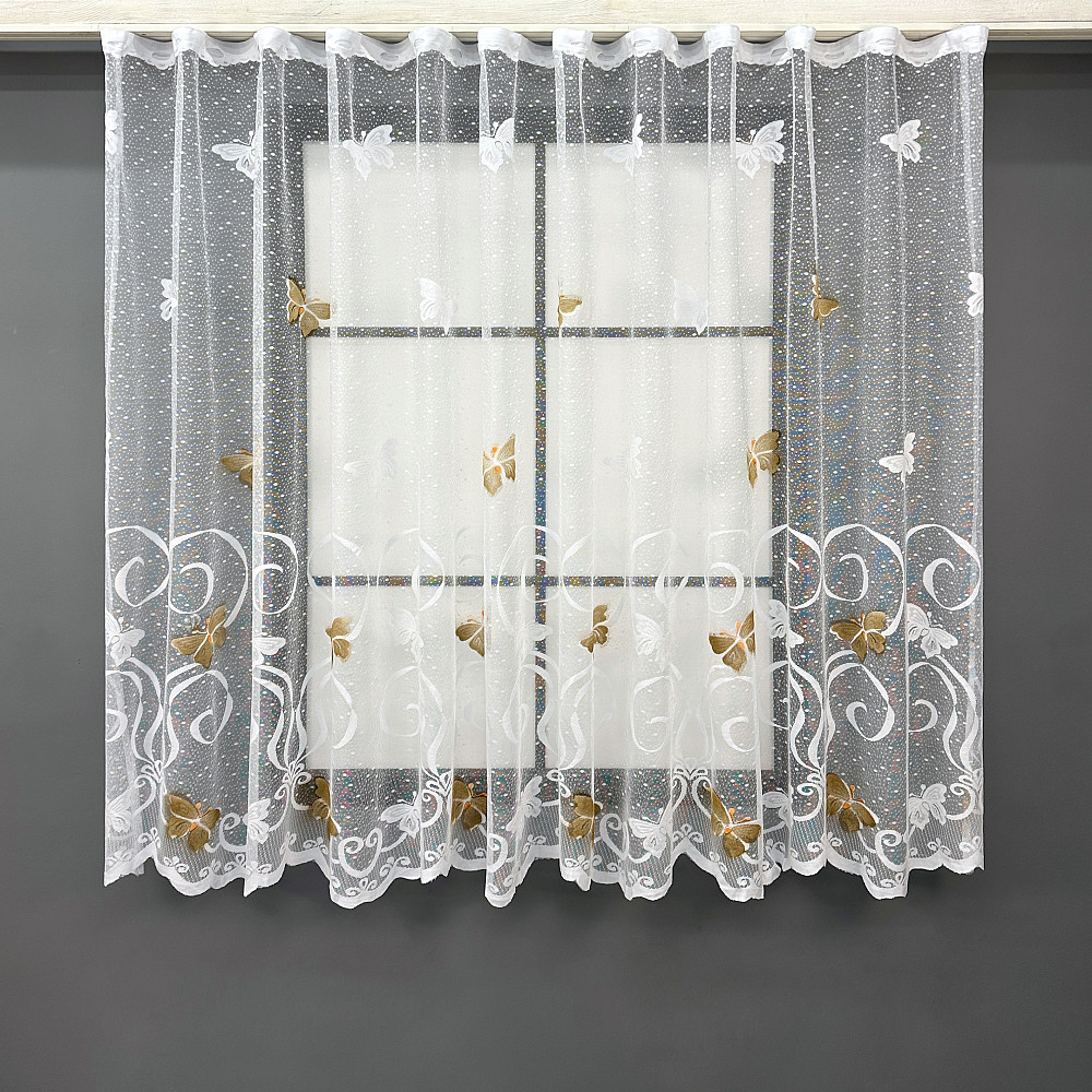 Тюль жаккард VR-Textil № 1884т Арка на кухню цвет белый 200х150 см (53-0184) Киев - изображение 2