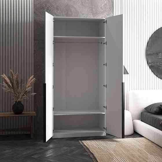 Шкаф для одежды VAYS M-25 Дуб Сонома-Белый фасад, со штангой, ЛДСП, 100×50×220 см - для спальни, гостиной, прихожей Львов