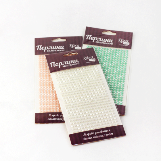 Перлини самоклеючі Білі 5мм 375шт ROSA Talent Київ