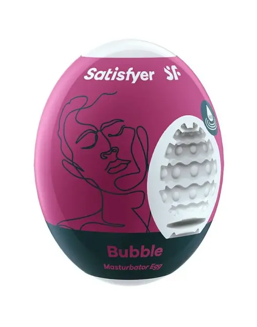 Самозмащувальний мастурбатор-яйце Satisfyer Masturbator Egg Bubble, одноразовий, не потребує змазки Львов - изображение 1