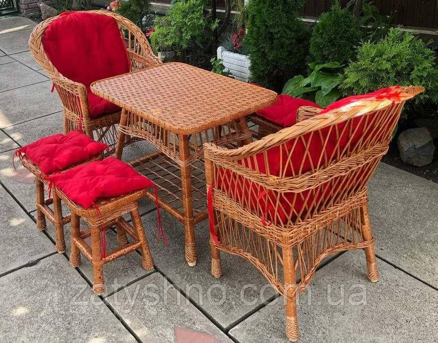 Мебель плетеная с красными накидками Киев - изображение 2