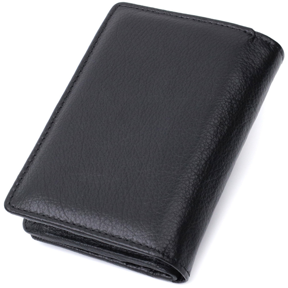 Женский кожаный кошелек с монетницей, черный (ST Leather) Киев - изображение 18