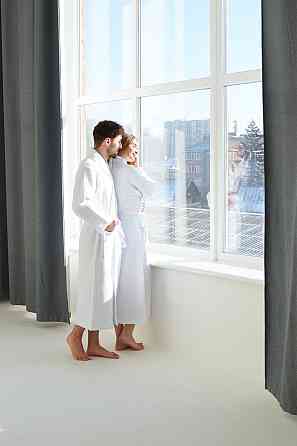 Чоловічий вафельний халат Ideal Textile довгий білий Чернівці