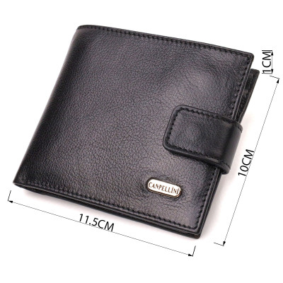 Гаманець Canpellini З натуральної шкіри Чорний (21772) Вінниця - фото 5