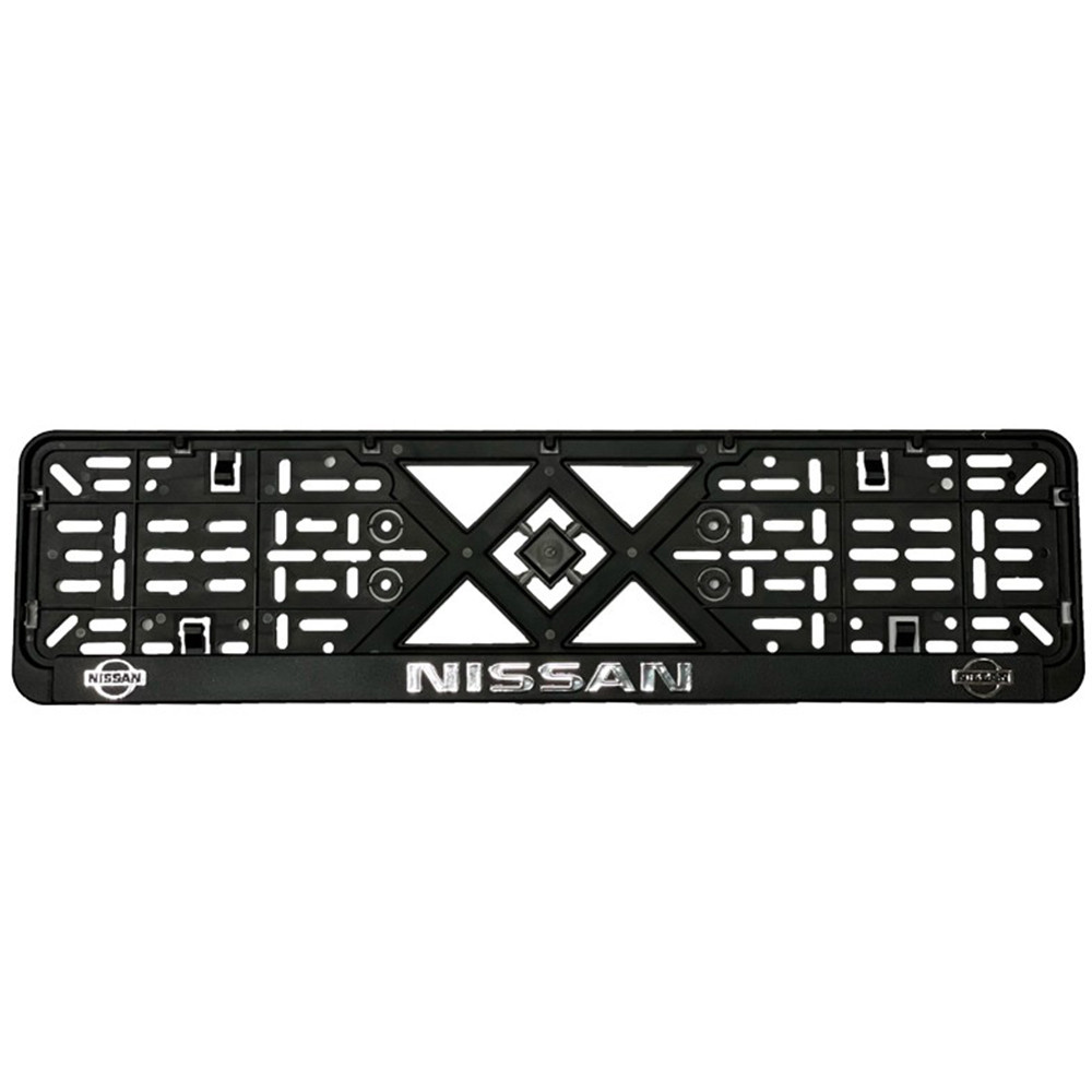 Рамка номерного знаку хром надпис Nissan пластик чорна 1шт Київ - фото 1
