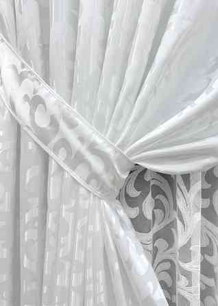 Комплект штор VR-Textil Жаккард Вензель 200х270 2шт и Тюль 500х270 418ш-1147т Белый 71-101/6 Киев
