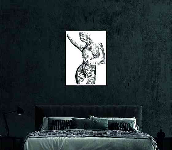 Декоративне настінне Панно «Жіноче тіло», Декор на стіну 110*81 см, Білий Київ