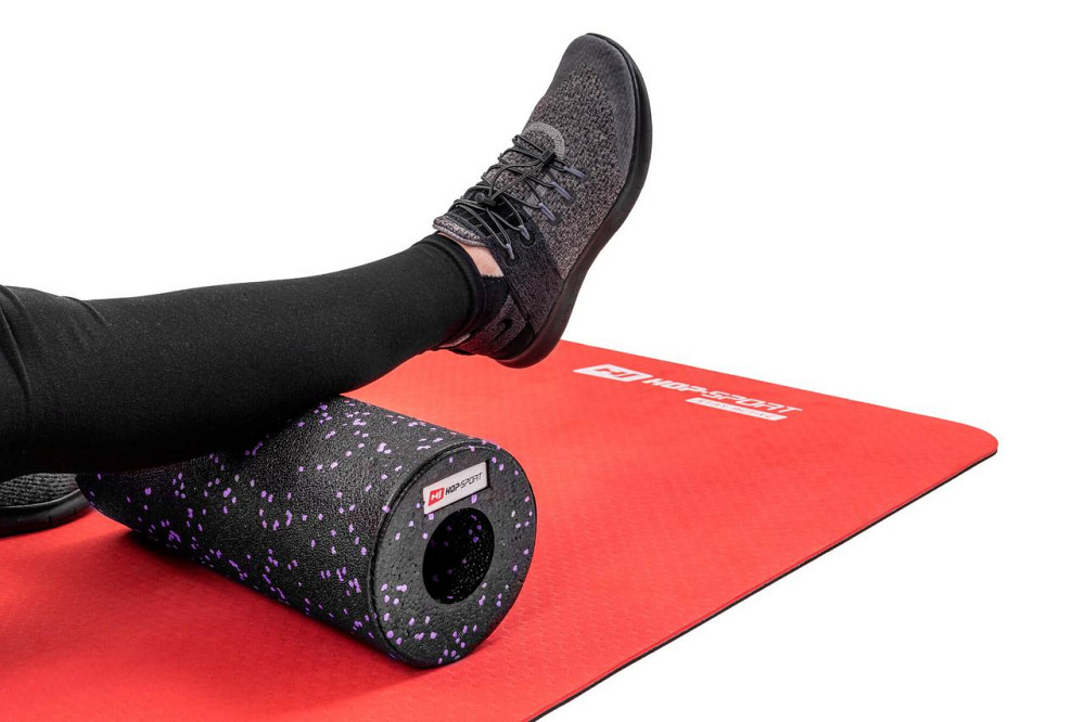 Роллер масажер (валик, ролик) гладкий Hop-Sport EPP 33см HS-P033YG чорно-фіолетовий Київ - фото 7