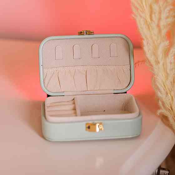 Скринька для прикрас з еко шкіри 12×7.5×4 см із застібкою органайзер для ювелірних виробів HP-5-34GR Київ