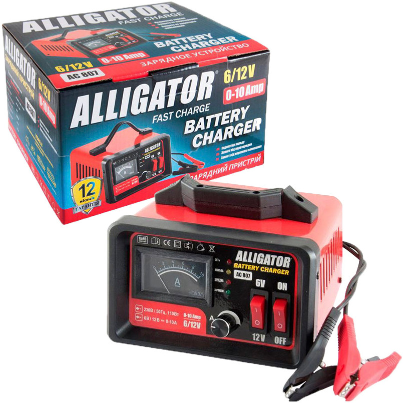 Зарядний пристрій АКБ Alligator 6/12В 100А·год 10А Львів - фото 1