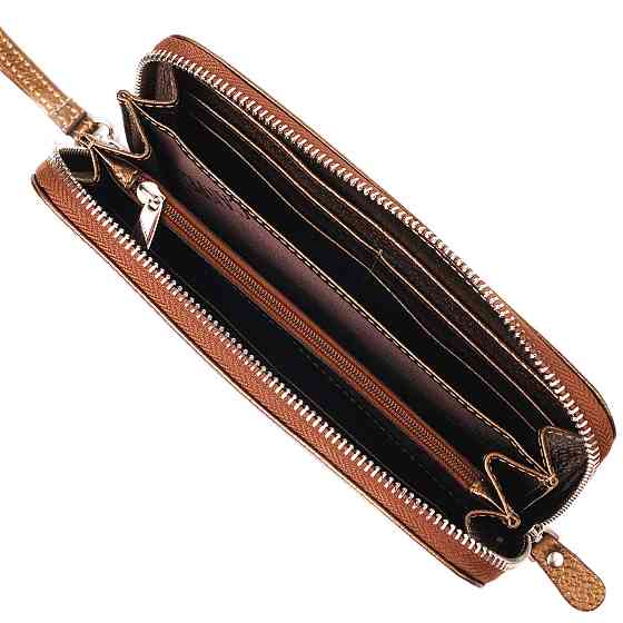 Неповторний гаманець з відливом для жінок з натуральної шкіри CANPELLINI 21614 Коричневий Київ