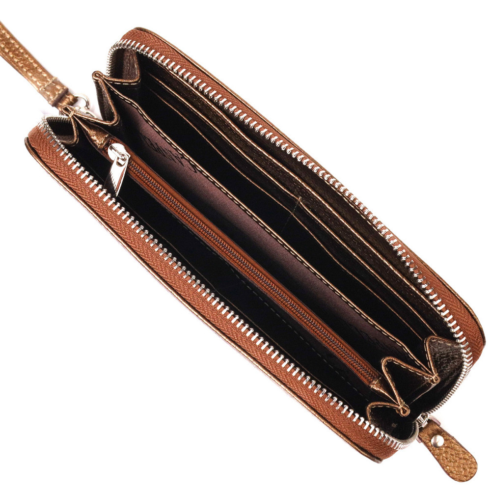 Неповторний гаманець з відливом для жінок з натуральної шкіри CANPELLINI 21614 Коричневий Київ - фото 6