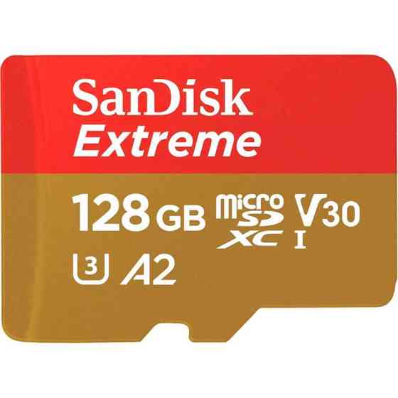 Картка пам'яті MicroSDXC 128 GB UHS-I U3 R190/W90MB/s SanDisk Extreme V30 + SD-адаптер (SDSQXAA-128G-GN6AA) ( 23104 ) Харків