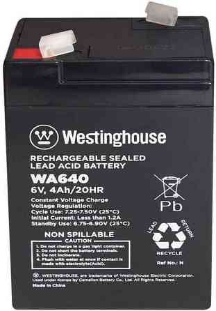 WA-640 Батарея акумуляторнаа свинцево-кислотна Westinghouse 6V, 4Ah, terminal F1 Рівне