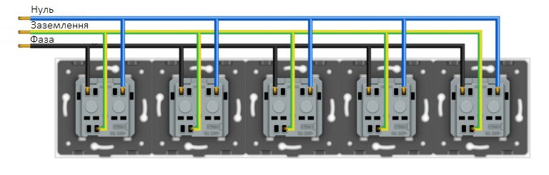 LIVOLO П’ятимісна електрична розетка з заземленням LIVOLO, біла з хромованою вставкою, скляна р Коломия - фото 1