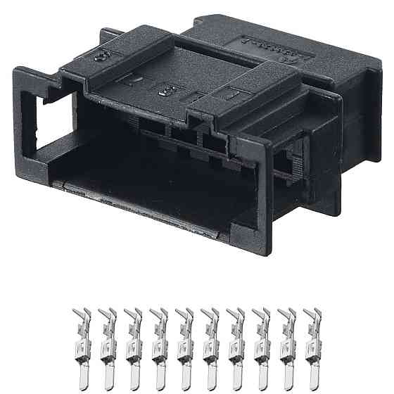 Електричний з'єднувач, 10-контактний Чорний, Пластик Київ