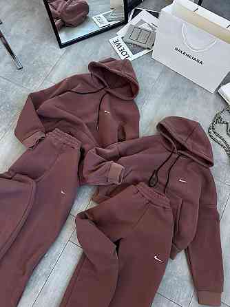 Мужской теплый стильный тринитный костюм на флисе + манжеты рыбана Шоколад, 46/50 Одесса