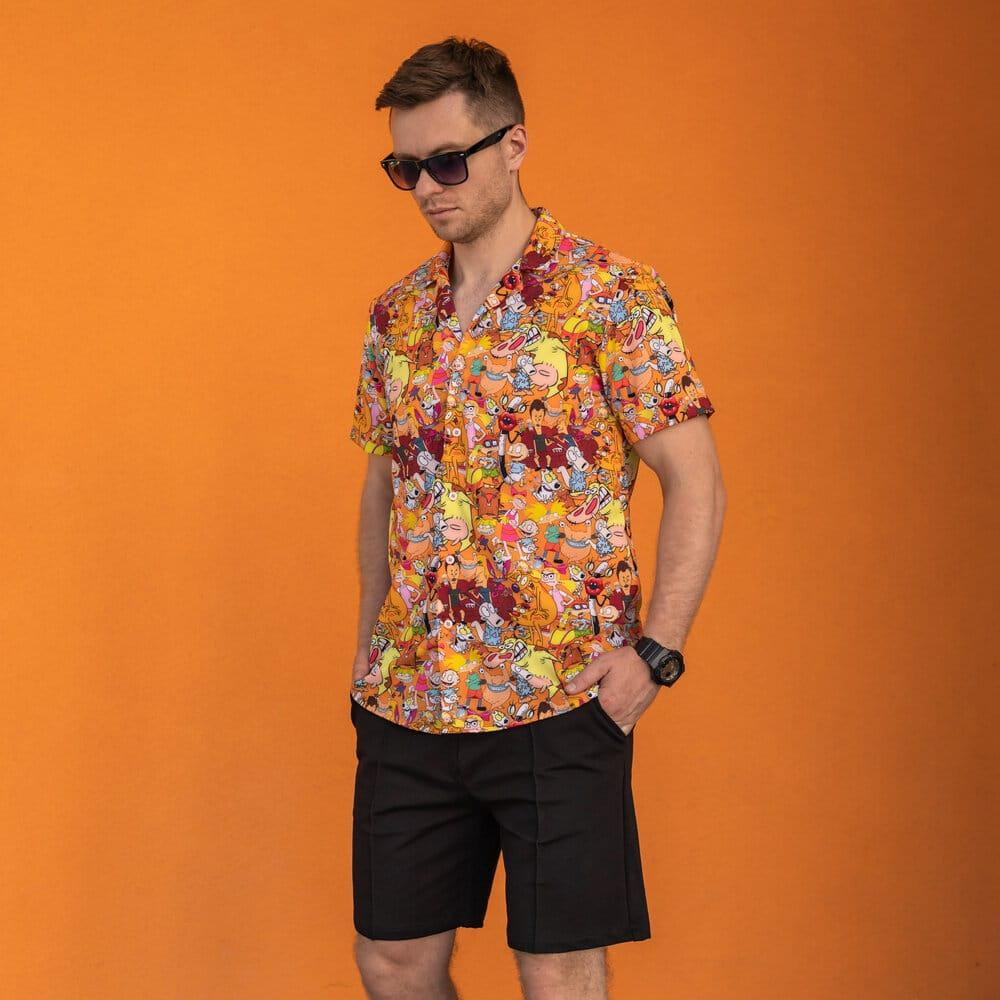 Чоловіча сорочка з коротким рукавом оранжева Pobedov Multiki Київ - фото 1