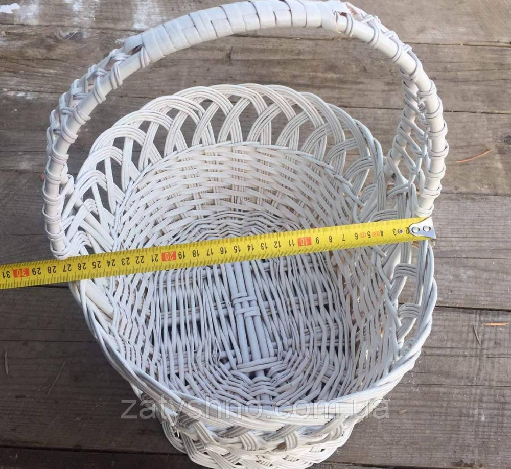 Кошик плетений з гарною ручкою | корзина плетена великодня ажурна | кошик із лози великий Київ - фото 4