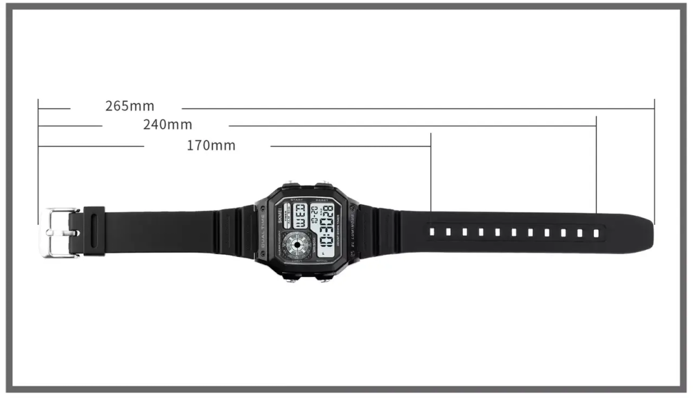 Чоловічий наручний спортивний годинник Skmei 1998 (Чорний) Вінниця - фото 9