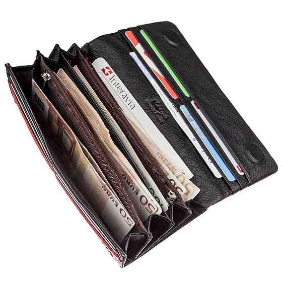 Кошелек женский комбинированный кожаный KARYA 17396 Красный Киев