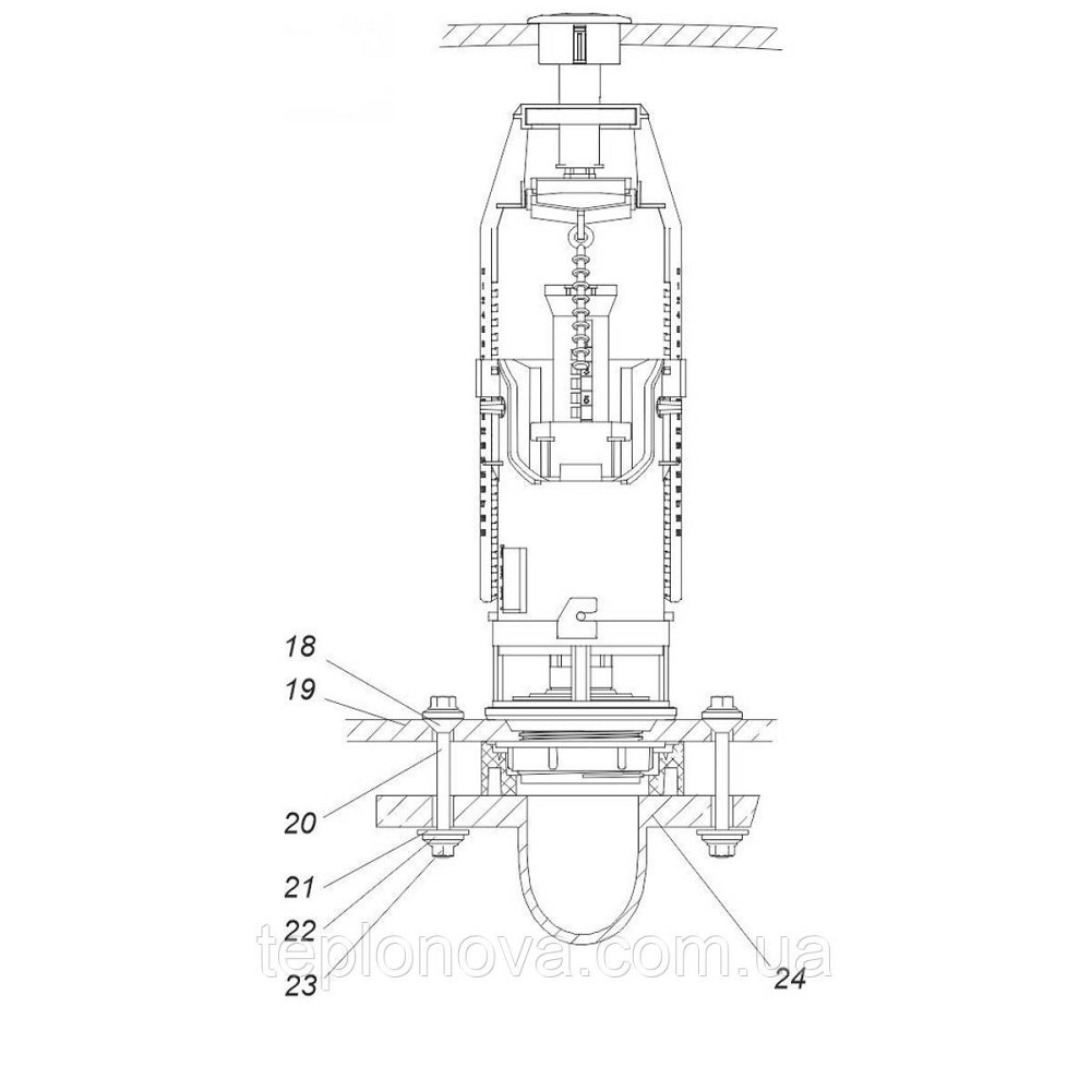 Комплект арматури для зливного бачка з нижньою подачею води 1/2", з одним режимом зливання АБк-12 Чернівці - фото 7