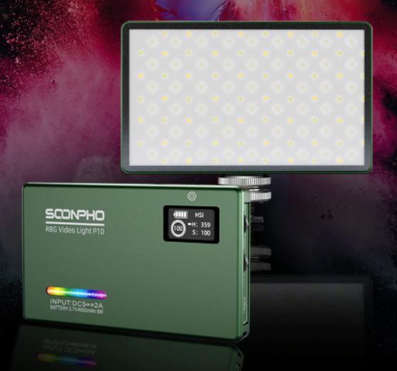 Накамерний LED-освітлювач Soonpho P10 RGB з акумулятором 4400 mAh Київ