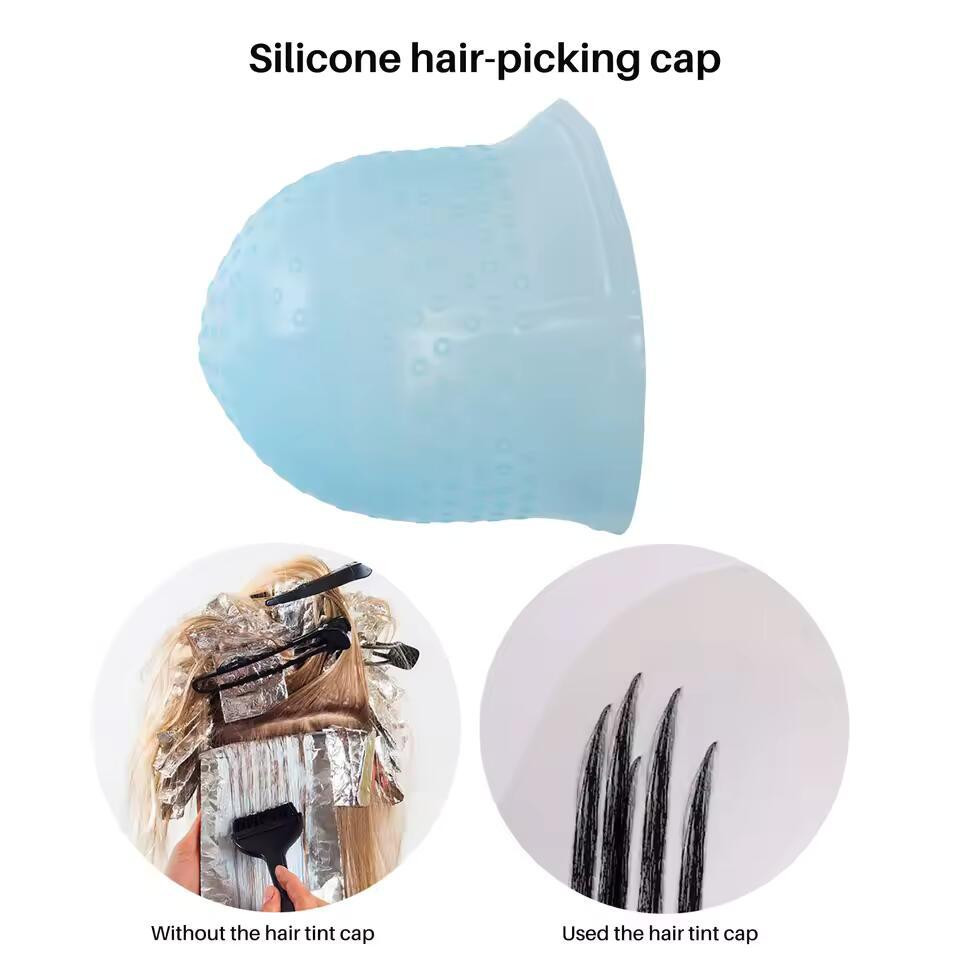 Многоразовая силиконовая шапочка для мелирования, синяя Киев - изображение 2