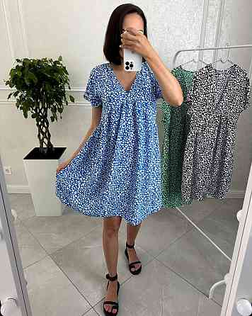 Женское летнее повседневное платье в цветочный принт креп Одесса