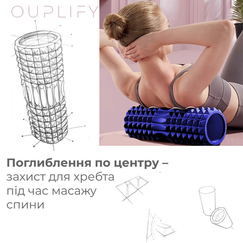 Масажний ролик (роллер) PowerPlay 4406 EVA Massage Roller Синій (45x12см.) Кам'янське - фото 5