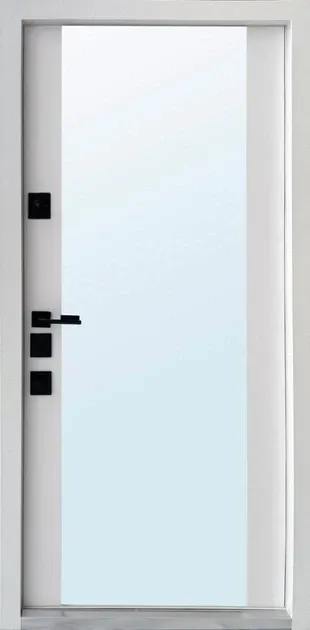 Входные двери с зеркалом Qdoors Авангард Галант-Ак Дуб табак / Белая эмаль 850х2040 мм Киев - изображение 2