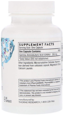 Гамма-аминомасляная кислота Габа Thorne Pharma GABA-250 60 кап Киев