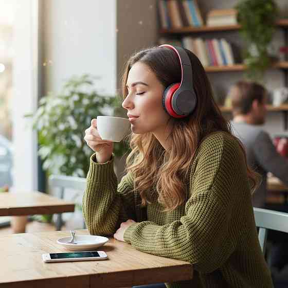 Бездротові Bluetooth-навушники з мікрофоном і Mp3 плеєром, P47, Червоний/Стереогарнітура/Накладні навушники блютуз Київ