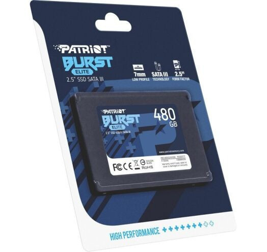 Накопичувач SSD 480GB Patriot Burst Elite 2.5" SATAIII TLC (PBE480GS25SSDR) 2.5" Харків - фото 3