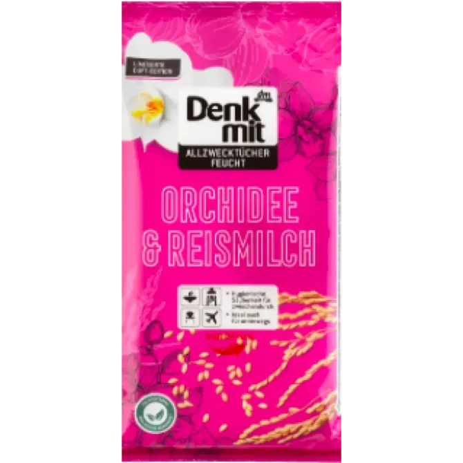 Вологі серветки для прибирання універсальні Denkmit Feuchte Allzwecktücher Reismilch&Orchidee, 50 шт Львів - фото 1