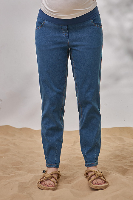 Свободные легкие джинсы Mom для беременных Sheldon denim L Юла Мама Голубой Кривой Рог - изображение 4