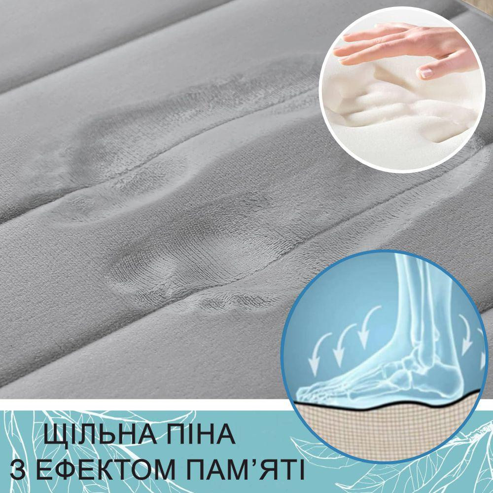 Набір 2 килимки для ванної Aquarius з ефектом пам'яті 40х60 см, U-подібний 50х50 см Сірий у смужку Буча - фото 11