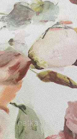 Обои виниловые на флизелиновой основе Rasch Florentine 1.06х10 цветы крупные бордовые розовые зеленые на белом Киев