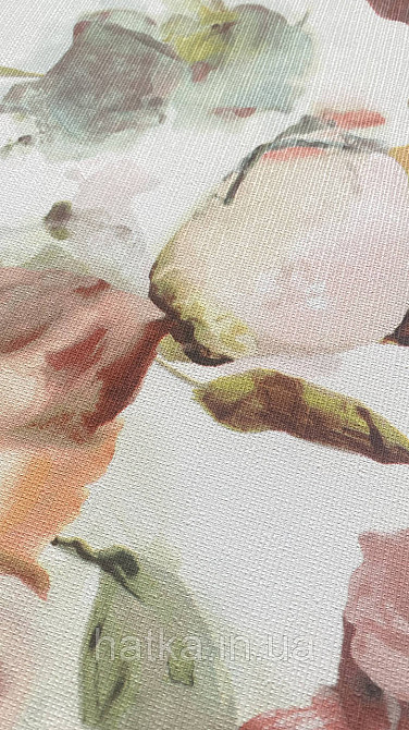 Обои виниловые на флизелиновой основе Rasch Florentine 1.06х10 цветы крупные бордовые розовые зеленые на белом Киев - изображение 3