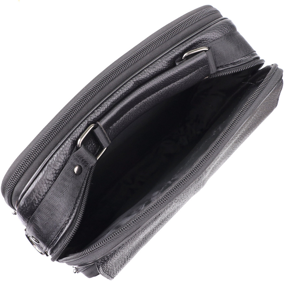 Мужская сумка с ручкой для переноса в руке из натуральной кожи Vintage 23026 Черный Киев - изображение 7