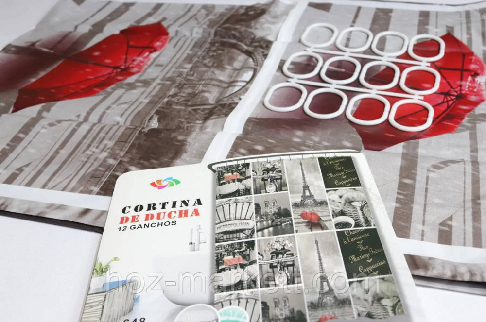 Штора в ванную силиконовая Эфиопия Париж шторка для ванной 180 х 180 см Харьков - изображение 2