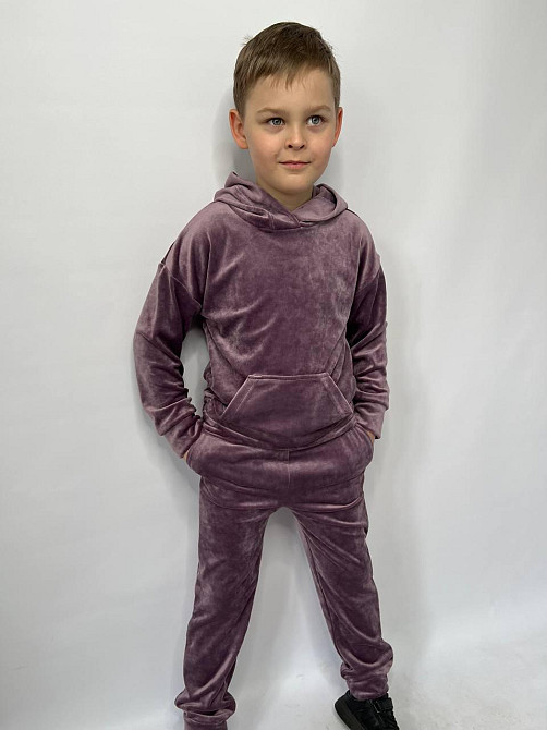 Дитячий велюровий костюм Кенгуру 98-104 Ліловий Харків - фото 3